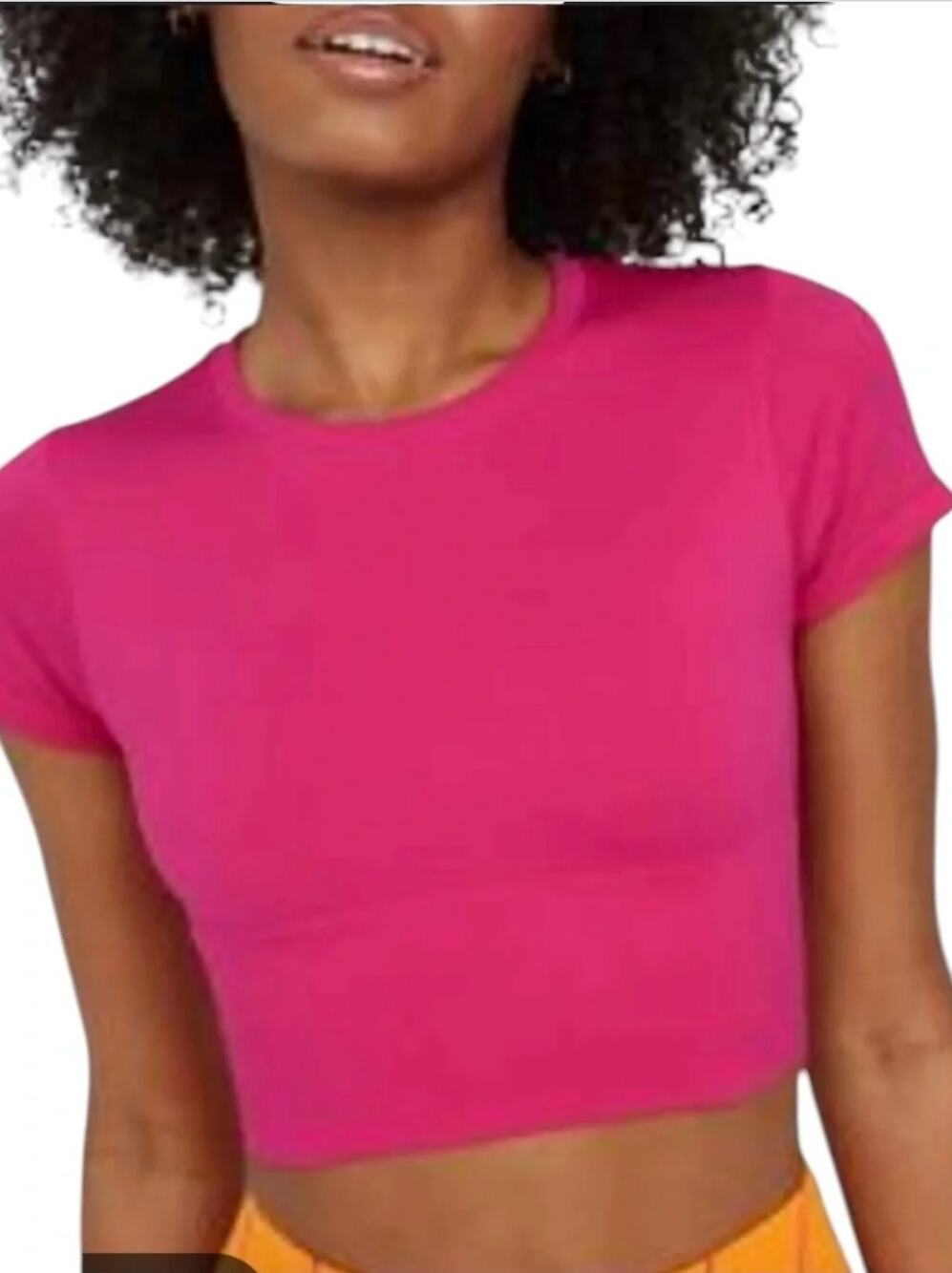 NWT Aerie Smoothez Cropped Baby Tee Pink Size L